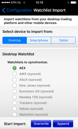 Watchlists importeren 6